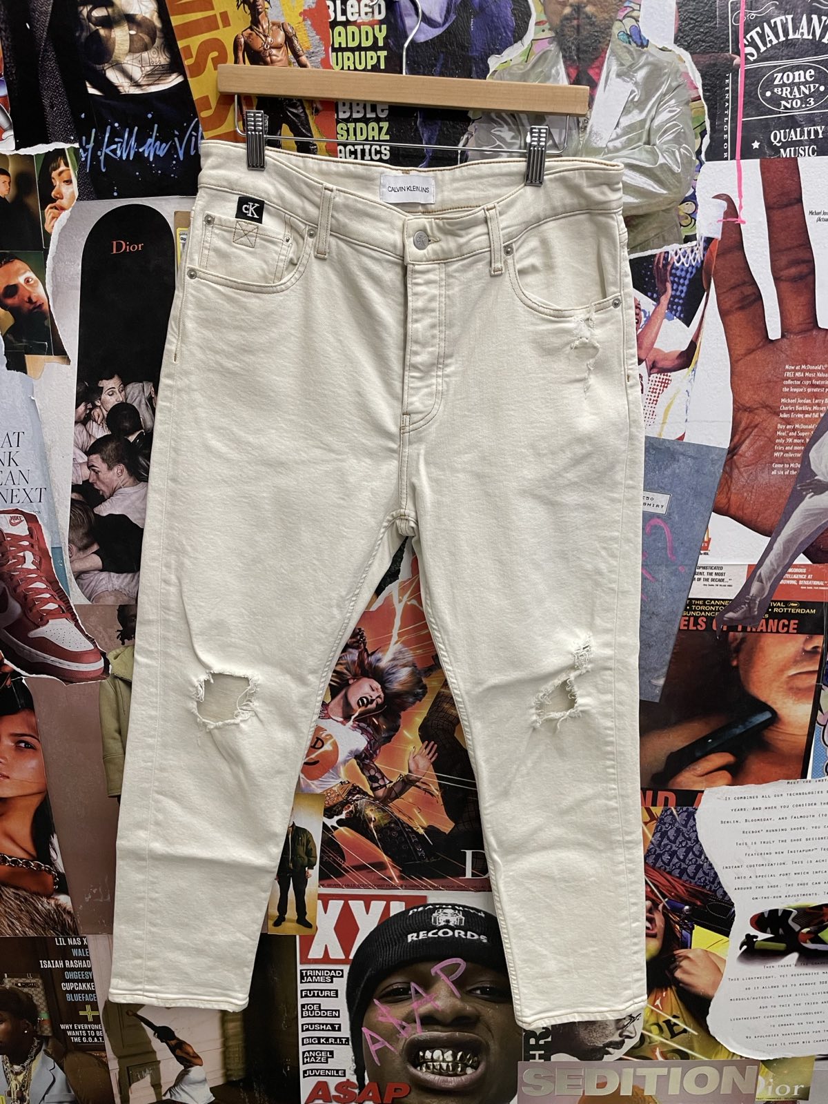 Calvin Klein džíny bílé M