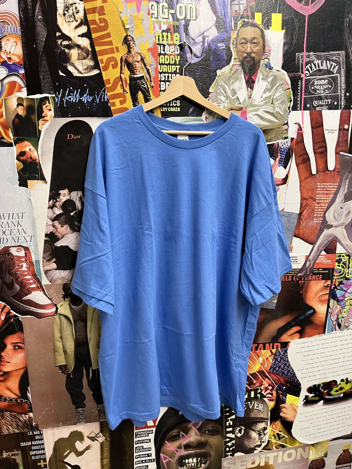 Blank světle modré tee 3XL