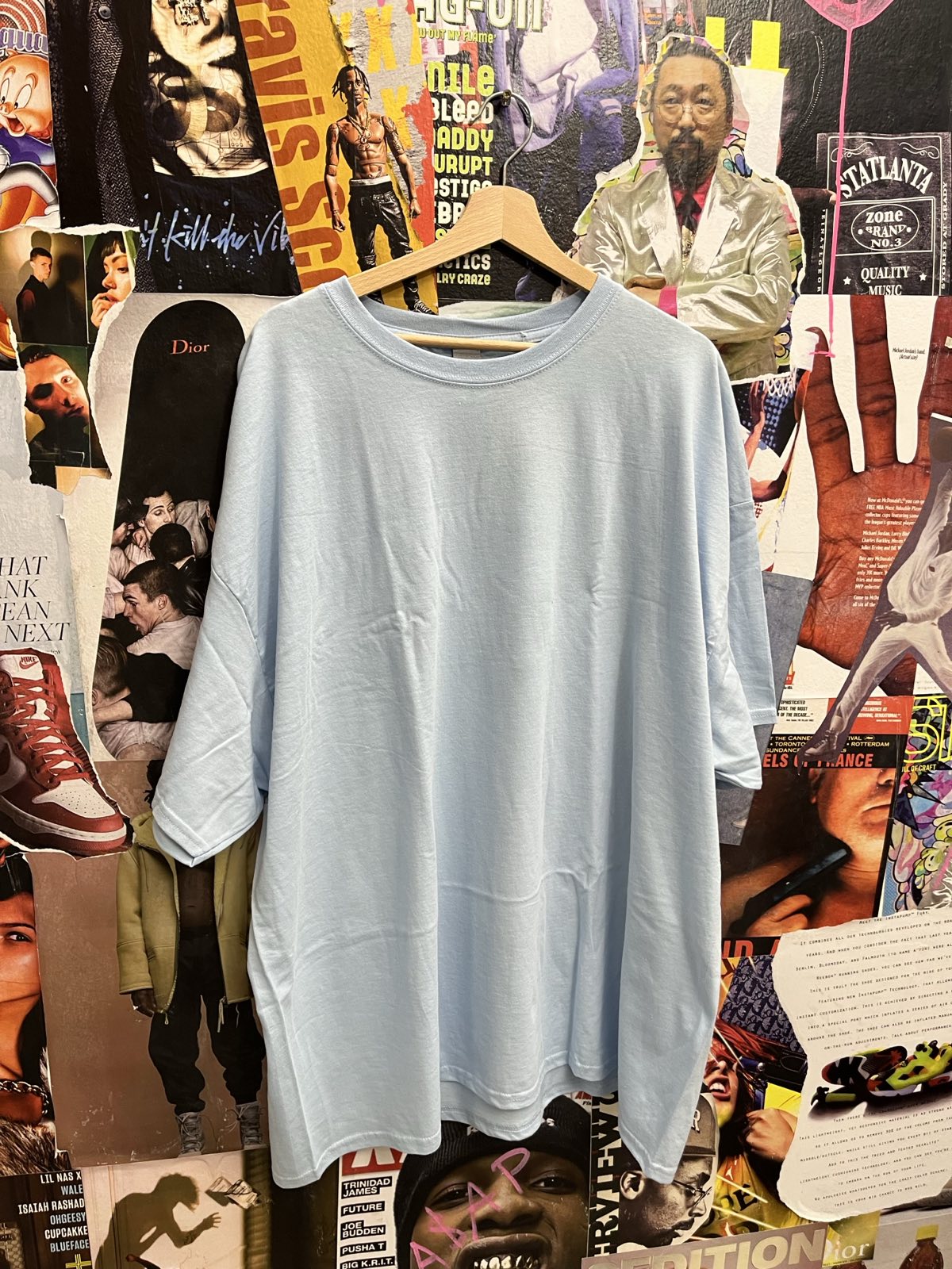 Blank světle modré heavy cotton tee 3XL
