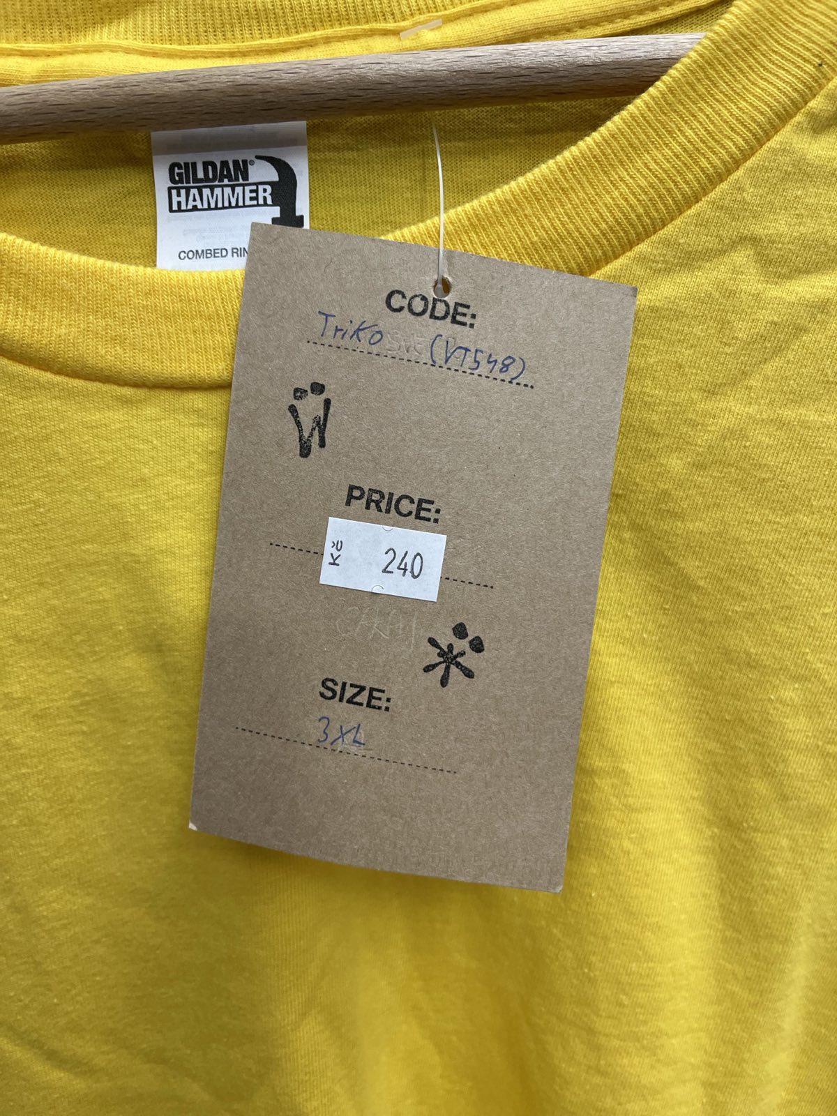 Blank tee žluté 3XL