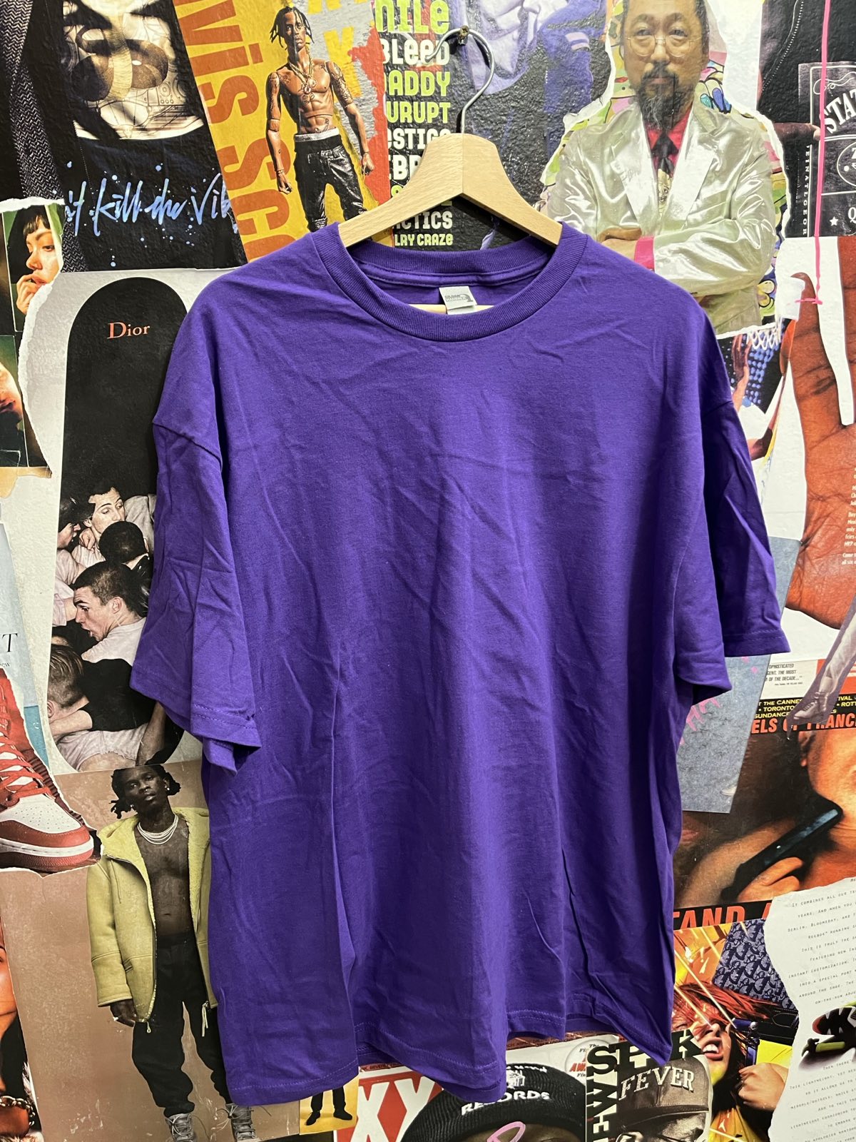 Gildan blank tee fialové XL