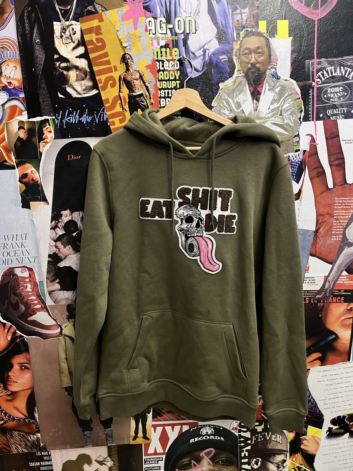 HOODIE EAT SHIT DIE khaki