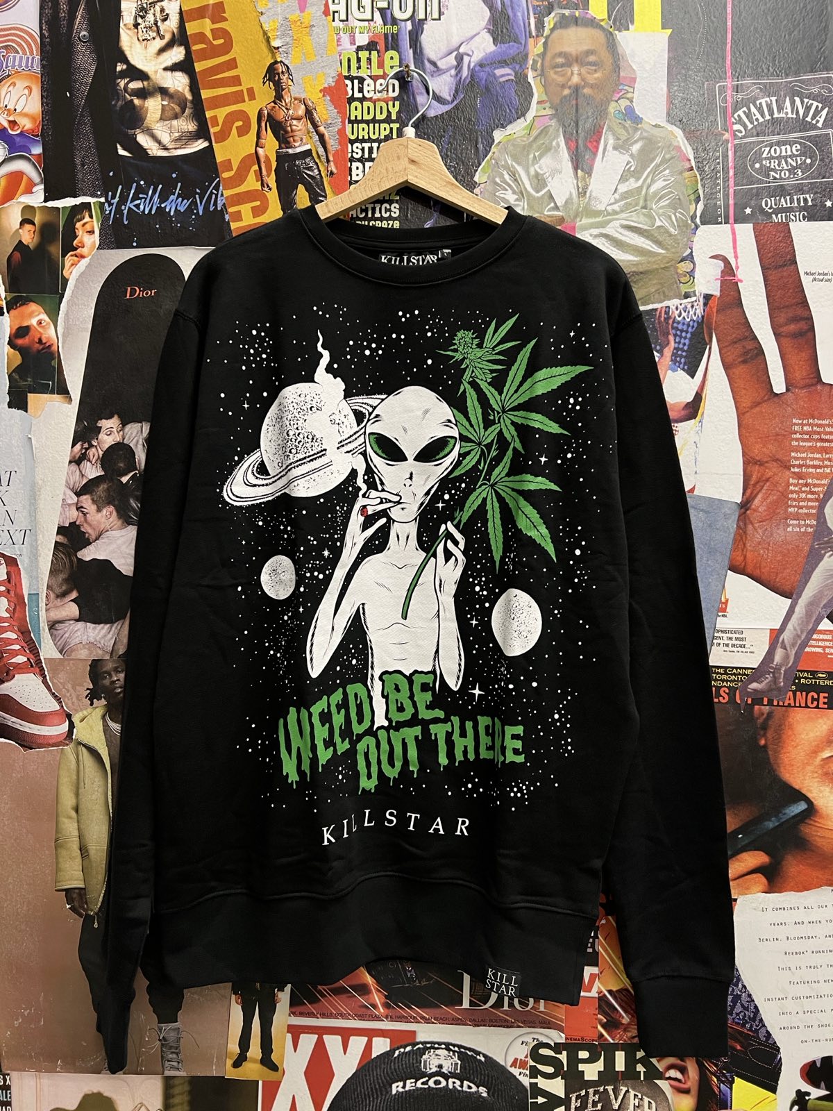 (L) Killstar mikina allien ganja
