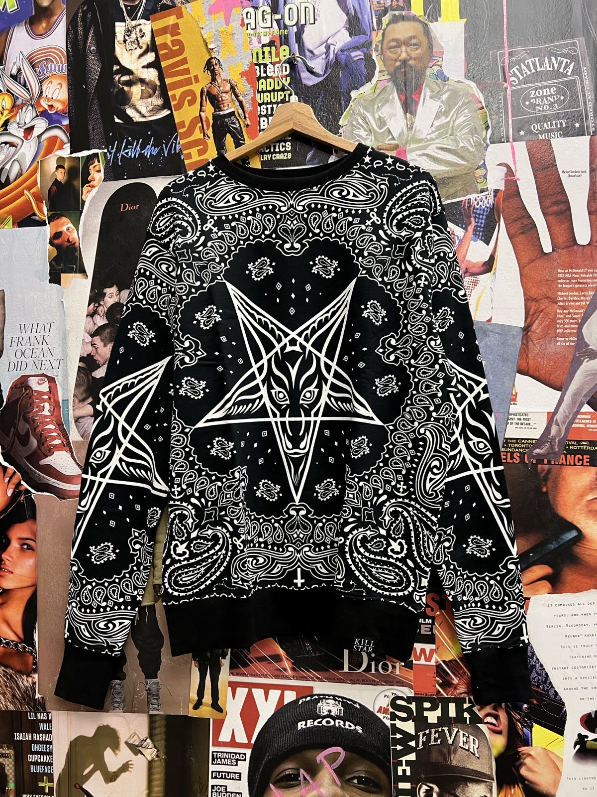 (L) Killstar mikina bandana pattern