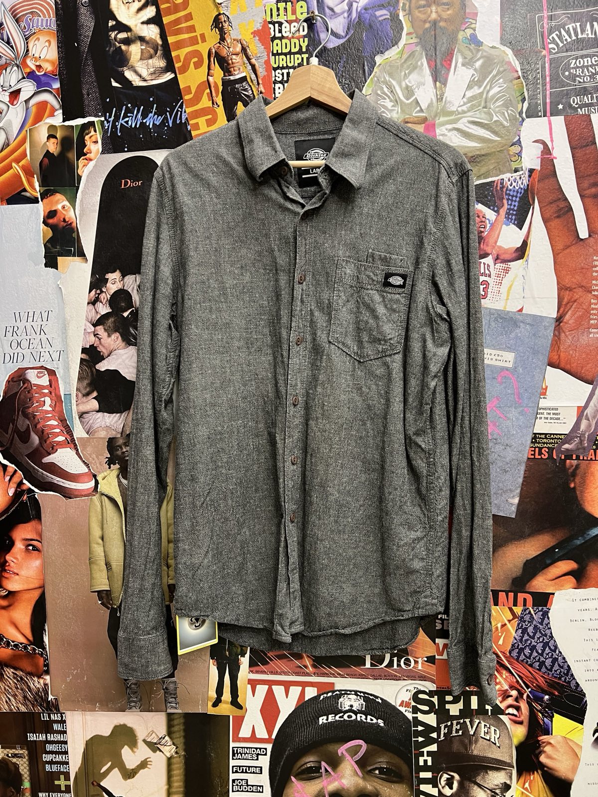 Dickies košile šedá dlouhý rukáv L