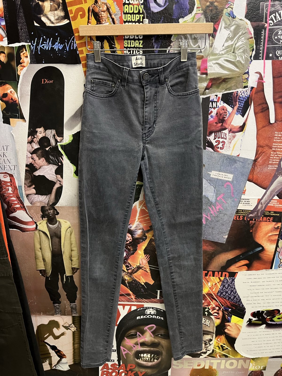 Acne Studios světle šedé modré džíny XS