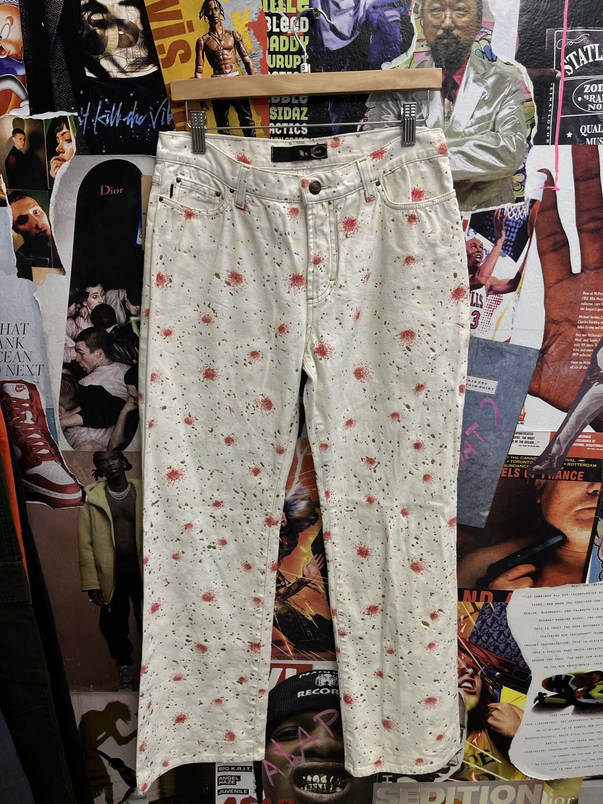 Just Cavalli krémové s červenými a zlatými skvrnami S