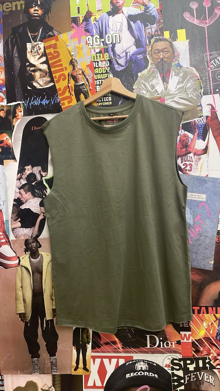 Blank army green tílko