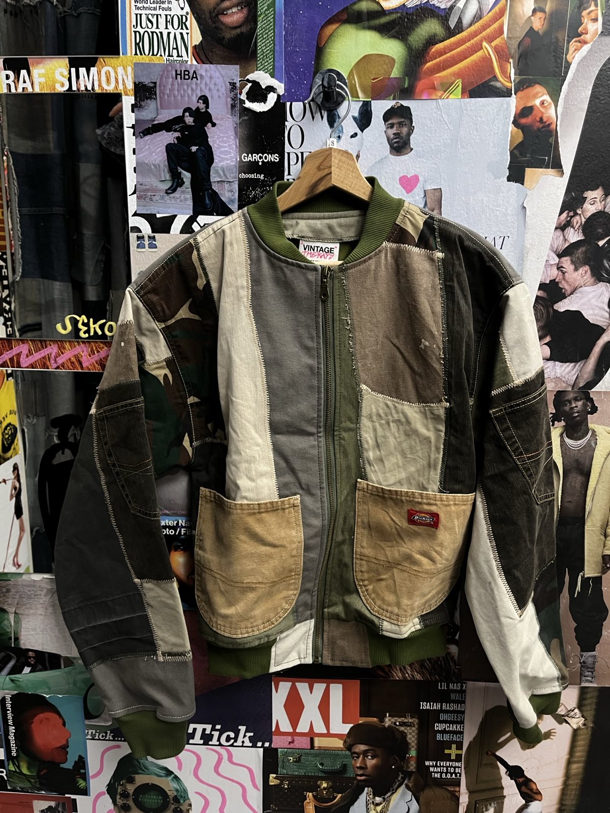 Vintage Therapy x Dickies 1 of 1 upcyklovaná zelená, béžová, hnědá, camo S