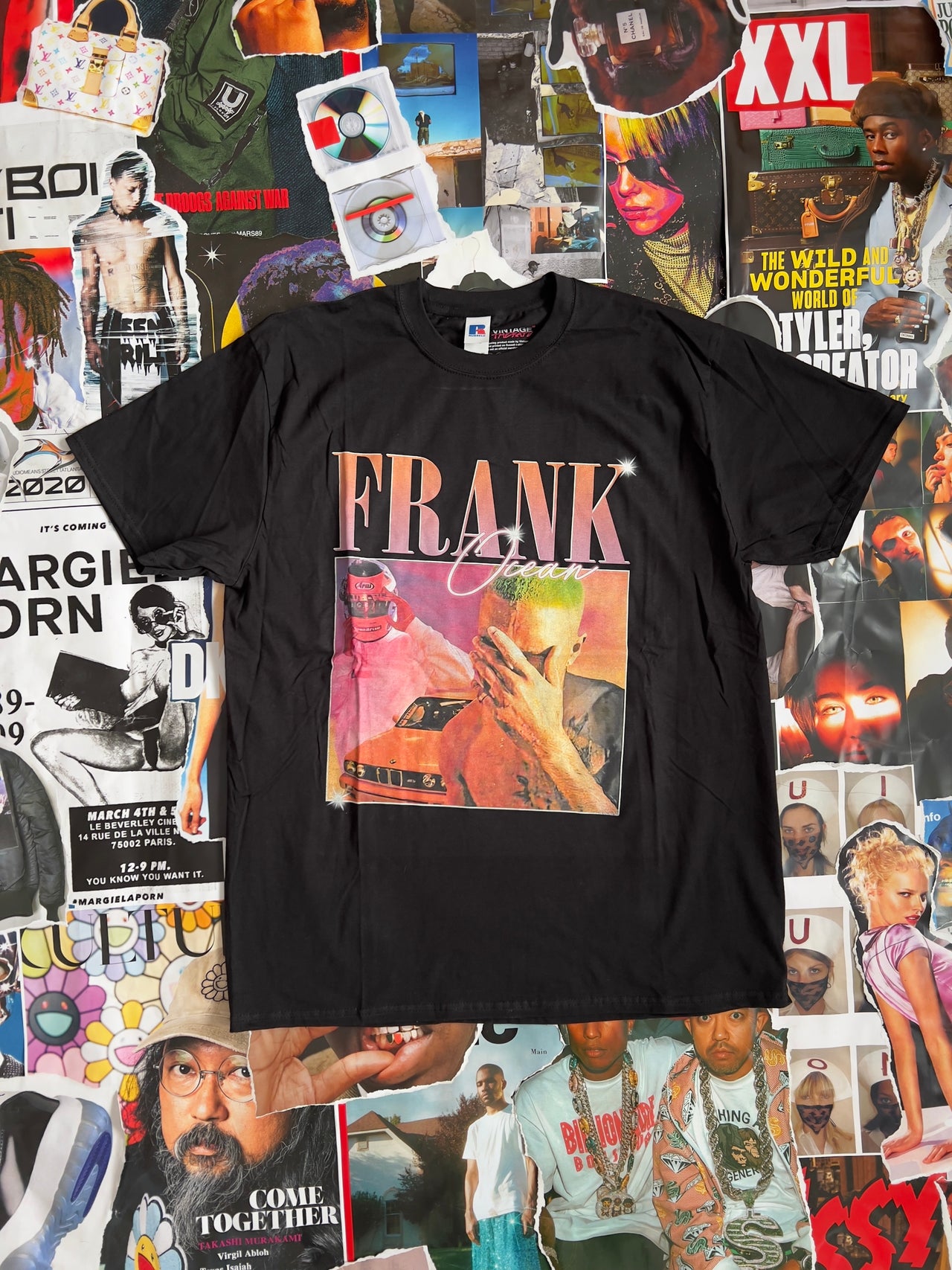 Triko BOOTLEG černé Frank Ocean růžový print